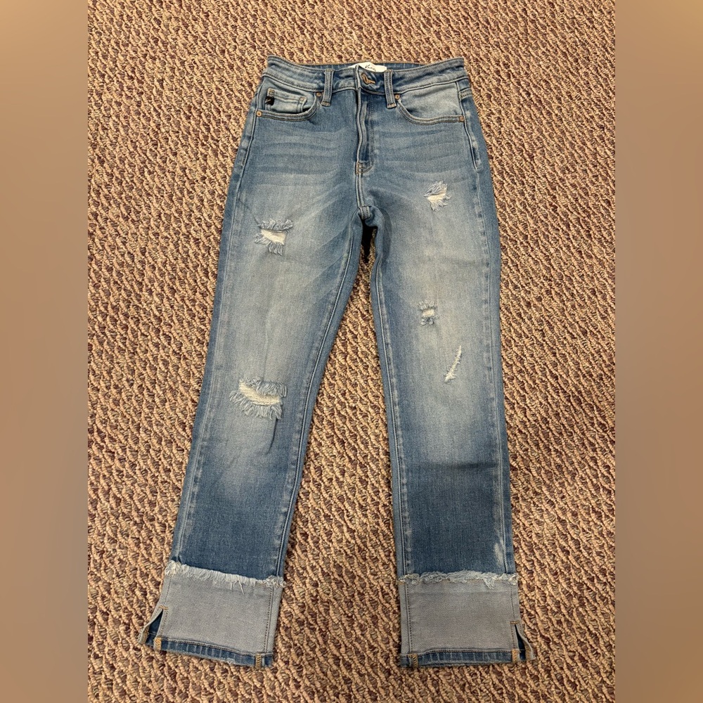 KanCan Distressed Ankle Jeans in Blue sz 3
